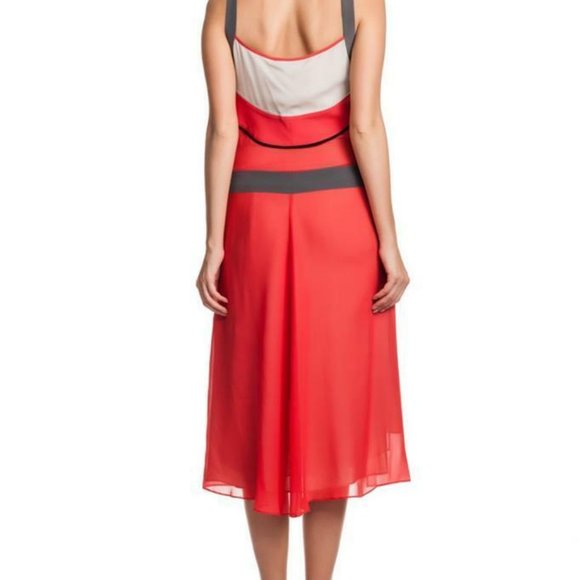 BCBG Max Azria Brenda Dress Chalk Grey Sleeveless - Picture 5 of 6